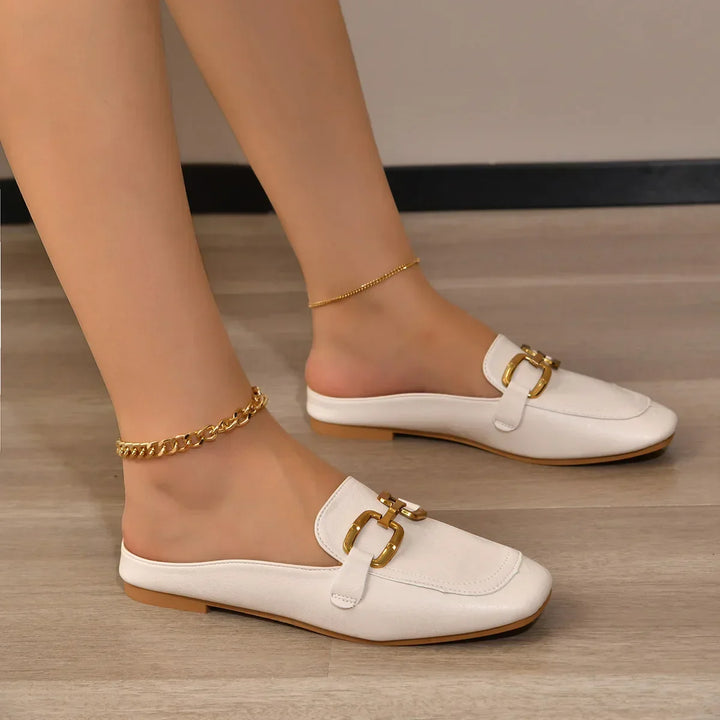 Lanesbury Flat Leather Mules