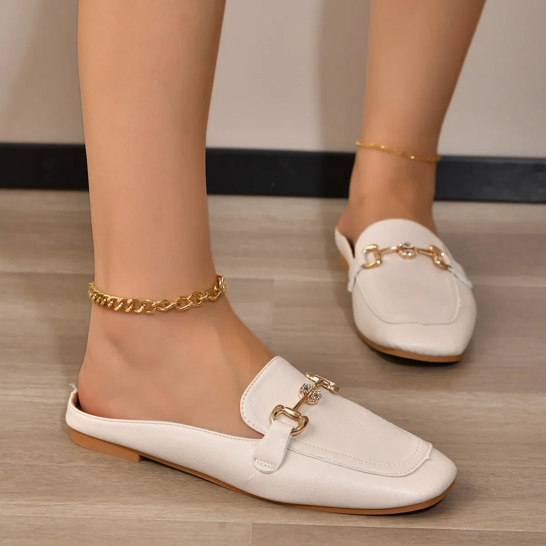 Lanesbury Flat Leather Mules