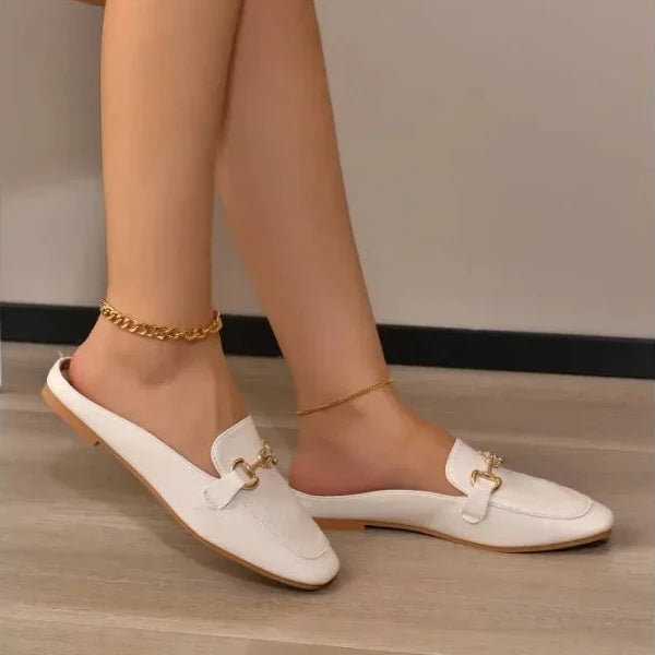 Lanesbury Flat Leather Mules