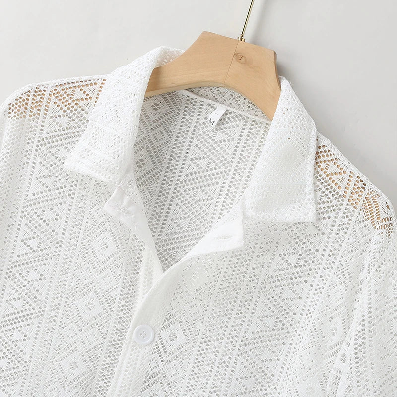 90s Summer Nights Mesh Button Down
