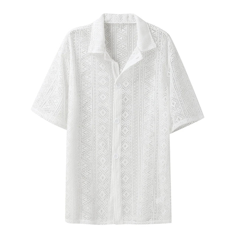 90s Summer Nights Mesh Button Down