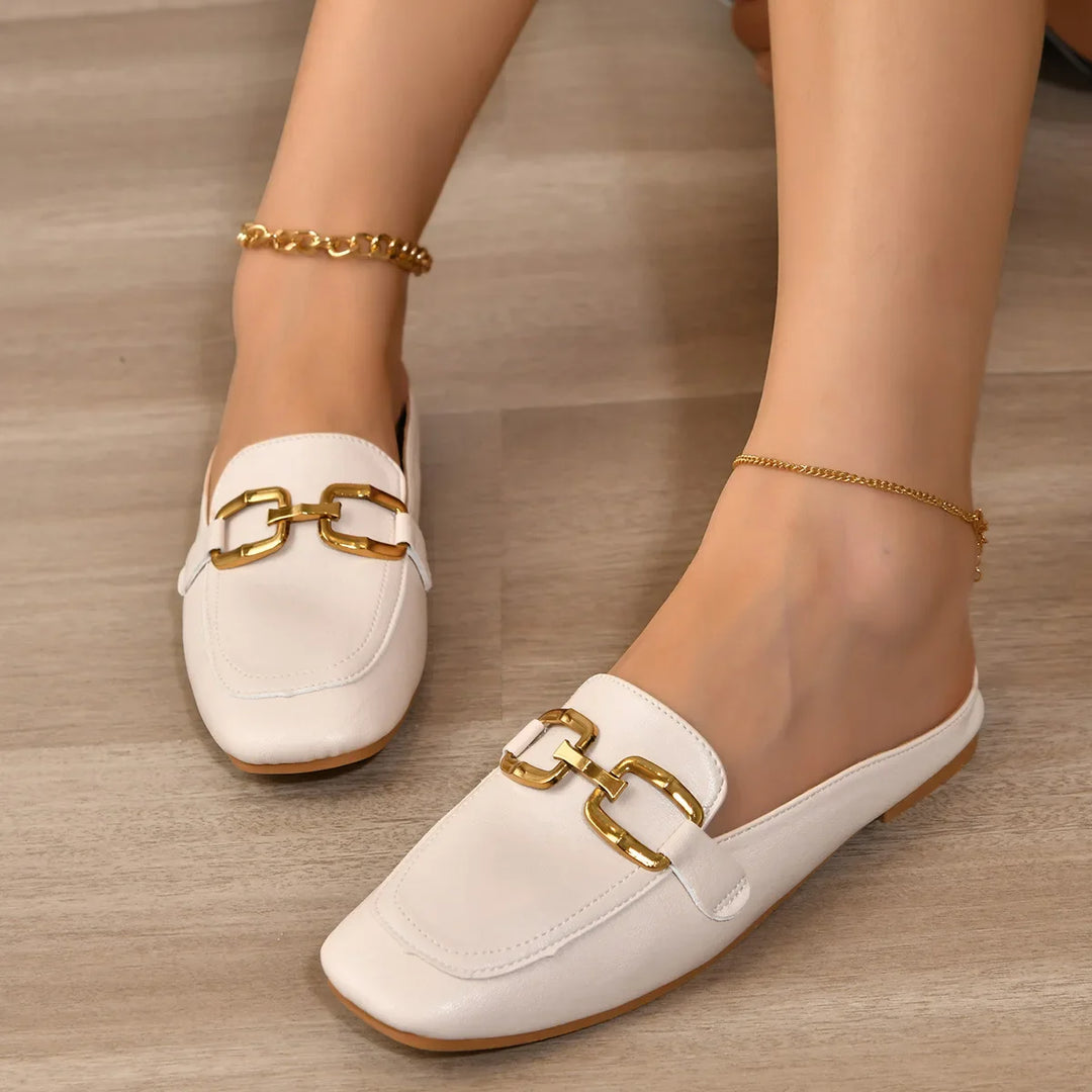 Lanesbury Flat Leather Mules