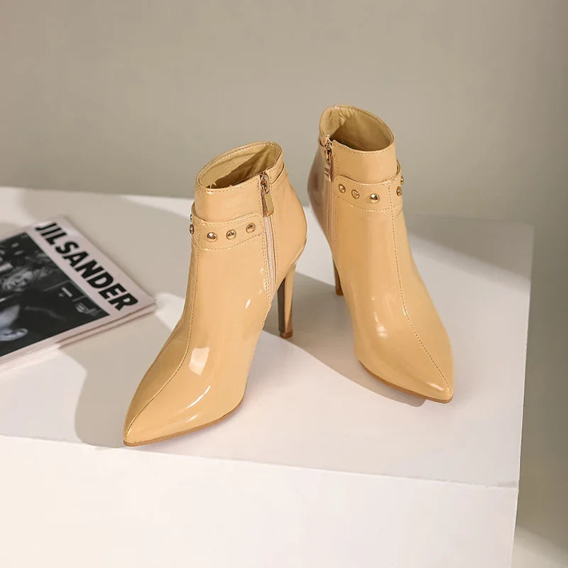 Giovanna Patent Leather Ankle Boots