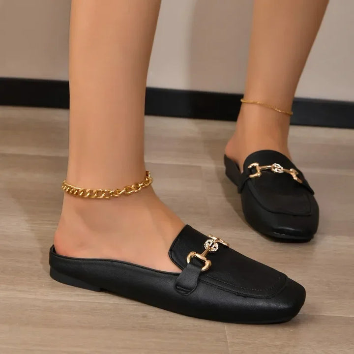 Lanesbury Flat Leather Mules