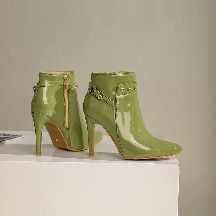 Giovanna Patent Leather Ankle Boots