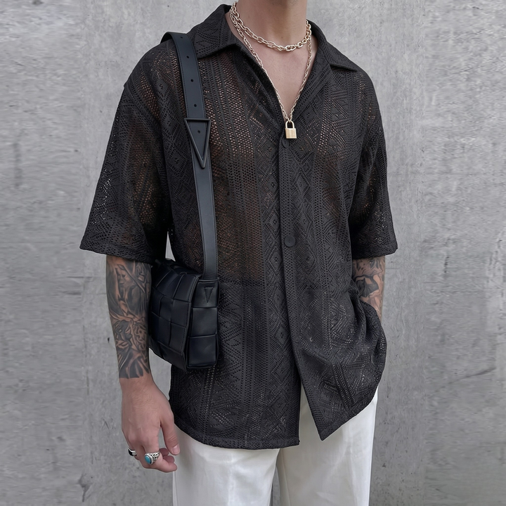 90s Summer Nights Mesh Button Down